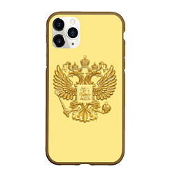 Чехол iPhone 11 Pro матовый Герб России - золото