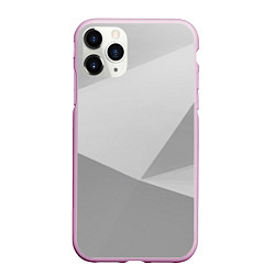Чехол iPhone 11 Pro матовый Геометрические серые фигуры, цвет: 3D-розовый