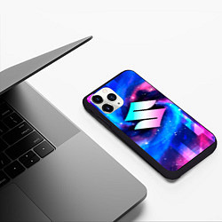 Чехол iPhone 11 Pro матовый Suzuki неоновый космос, цвет: 3D-черный — фото 2