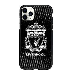 Чехол iPhone 11 Pro матовый Liverpool с потертостями на темном фоне