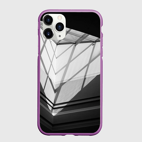 Чехол iPhone 11 Pro матовый Абстрактные тени и геометрические фигуры / 3D-Фиолетовый – фото 1