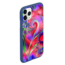 Чехол iPhone 11 Pro матовый Фракталы нежных оттенков, цвет: 3D-тёмно-синий — фото 2