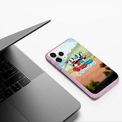Чехол iPhone 11 Pro матовый Cuphead природа, цвет: 3D-розовый — фото 2