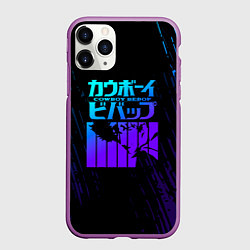Чехол iPhone 11 Pro матовый Ковбой Бибоп неон, цвет: 3D-фиолетовый