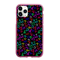 Чехол iPhone 11 Pro матовый League Of Legends: Arcane neon logo, цвет: 3D-малиновый