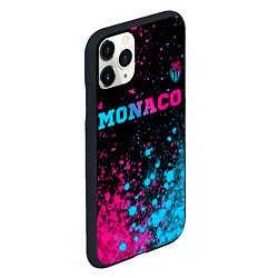 Чехол iPhone 11 Pro матовый Monaco - neon gradient: символ сверху, цвет: 3D-черный — фото 2
