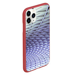 Чехол iPhone 11 Pro матовый Ребристая абстрактная поверхность, цвет: 3D-красный — фото 2