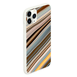 Чехол iPhone 11 Pro матовый Colored wavy lines, цвет: 3D-белый — фото 2
