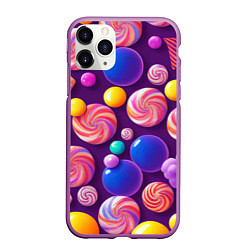 Чехол iPhone 11 Pro матовый Сладости для радости, цвет: 3D-фиолетовый