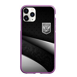 Чехол iPhone 11 Pro матовый Russia - black & white, цвет: 3D-фиолетовый