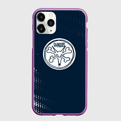 Чехол iPhone 11 Pro матовый Bones абстракция, цвет: 3D-фиолетовый