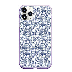 Чехол iPhone 11 Pro матовый Череп с трещиной, цвет: 3D-светло-сиреневый