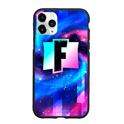 Чехол iPhone 11 Pro матовый Fortnite неоновый космос, цвет: 3D-черный