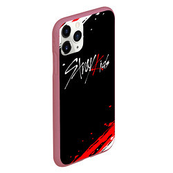 Чехол iPhone 11 Pro матовый Stray kids - краска, цвет: 3D-малиновый — фото 2