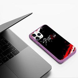 Чехол iPhone 11 Pro матовый Stray kids - краска, цвет: 3D-фиолетовый — фото 2