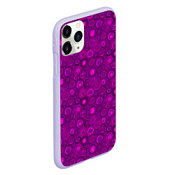Чехол iPhone 11 Pro матовый Абстрактный неоновый узор Фуксия, цвет: 3D-светло-сиреневый — фото 2