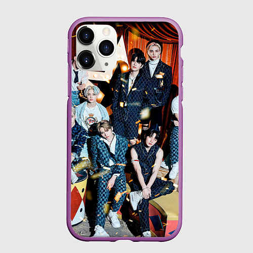 Чехол iPhone 11 Pro матовый Stray Kids Circus / 3D-Фиолетовый – фото 1