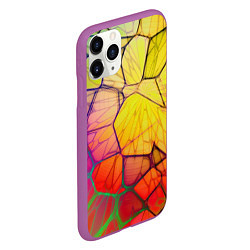 Чехол iPhone 11 Pro матовый Абстрактные цветные фигуры, цвет: 3D-фиолетовый — фото 2