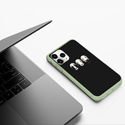 Чехол iPhone 11 Pro матовый Каонаси-Безликий, цвет: 3D-салатовый — фото 2