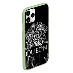 Чехол iPhone 11 Pro матовый Queen огонь, цвет: 3D-салатовый — фото 2