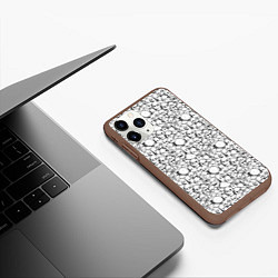 Чехол iPhone 11 Pro матовый Череп бесформенный, цвет: 3D-коричневый — фото 2