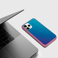 Чехол iPhone 11 Pro матовый Градиент - морская глубина, цвет: 3D-малиновый — фото 2
