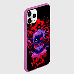 Чехол iPhone 11 Pro матовый Cult of the lamb - самый милый культ, цвет: 3D-фиолетовый — фото 2