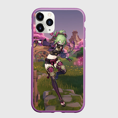 Чехол iPhone 11 Pro матовый Куки Синобу / 3D-Фиолетовый – фото 1