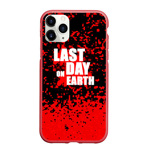 Чехол iPhone 11 Pro матовый The last of us - красная текстура / 3D-Красный – фото 1