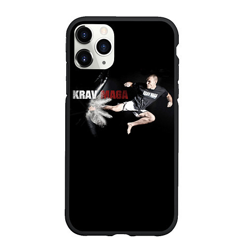 Чехол iPhone 11 Pro матовый Krav-maga jump shot / 3D-Черный – фото 1