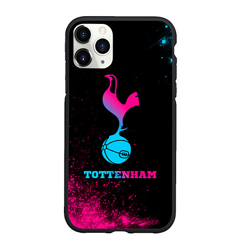 Чехол iPhone 11 Pro матовый Tottenham - neon gradient / 3D-Черный – фото 1