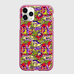 Чехол iPhone 11 Pro матовый Череп и зомби