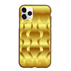 Чехол iPhone 11 Pro матовый Золото абстрактная графика