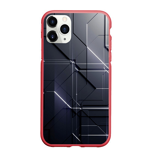 Чехол iPhone 11 Pro матовый Рельефные фигуры / 3D-Красный – фото 1