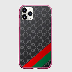 Чехол iPhone 11 Pro матовый В стиле gucci, цвет: 3D-малиновый