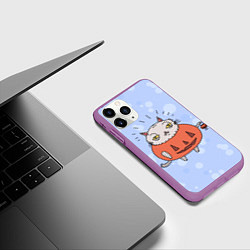 Чехол iPhone 11 Pro матовый Гадостный котик, цвет: 3D-фиолетовый — фото 2