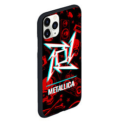 Чехол iPhone 11 Pro матовый Metallica rock glitch, цвет: 3D-черный — фото 2
