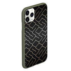 Чехол iPhone 11 Pro матовый Black Gold - Лабиринт, цвет: 3D-темно-зеленый — фото 2