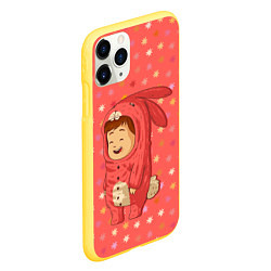 Чехол iPhone 11 Pro матовый Зайка-малыш, цвет: 3D-желтый — фото 2