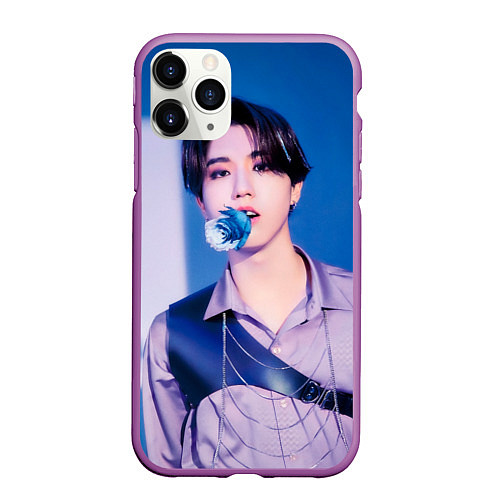 Чехол iPhone 11 Pro матовый Stray Kids 2nd World Tour Maniac Han / 3D-Фиолетовый – фото 1