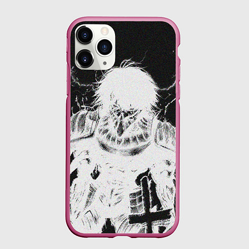 Чехол iPhone 11 Pro матовый Dead Inside Rage / 3D-Малиновый – фото 1