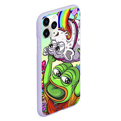 Чехол iPhone 11 Pro матовый Pepes world, цвет: 3D-светло-сиреневый — фото 2