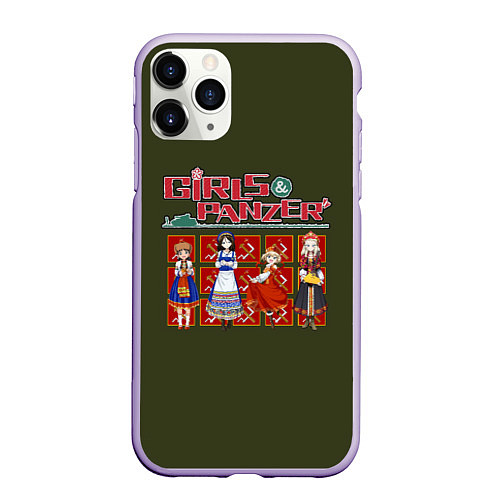 Чехол iPhone 11 Pro матовый Девушки и танки - команда Правда / 3D-Светло-сиреневый – фото 1