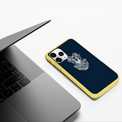 Чехол iPhone 11 Pro матовый Баран Art Череп, цвет: 3D-желтый — фото 2