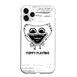 Чехол iPhone 11 Pro матовый Poppy Playtime glitch на светлом фоне, цвет: 3D-белый