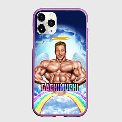 Чехол iPhone 11 Pro матовый Гачимучи мем, цвет: 3D-фиолетовый
