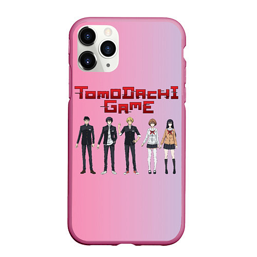 Чехол iPhone 11 Pro матовый Tomodachi Game: персонажи / 3D-Малиновый – фото 1