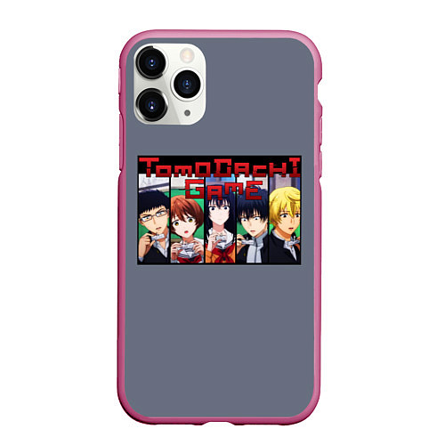 Чехол iPhone 11 Pro матовый Игра друзей - аниме / 3D-Малиновый – фото 1