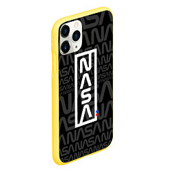 Чехол iPhone 11 Pro матовый Nasa паттерн, цвет: 3D-желтый — фото 2
