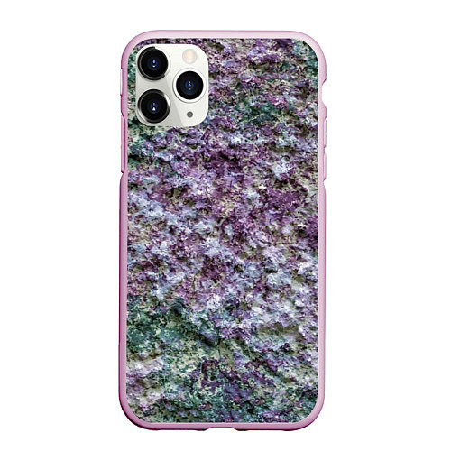 Чехол iPhone 11 Pro матовый Текстура необработанного гранита / 3D-Розовый – фото 1